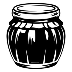 Monochrome Vector Illustration of a Sealed Jar, Perfect for Canning Season