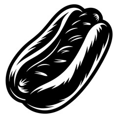 Fototapeta premium Monochrome illustration of a hot dog on a white background, design element