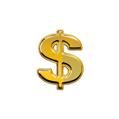 Obraz premium shiny golden dollar sign symbol on transparency background, representing wealth and financial success. symbol is bold and eye catching, often associated with currency and economic concepts