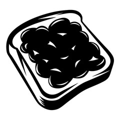 Stylized illustration of toast topped with a generous spread of jam