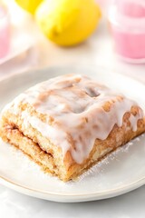 Delicious Iced Cinnamon Pastry Sweet Treat on Plate