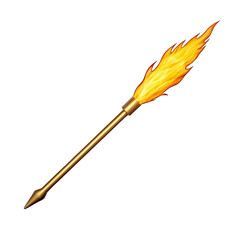 golden torch with bright, fiery flame symbolizes illumination and energy. torch elegant design and vibrant flame evoke sense of warmth and inspiration