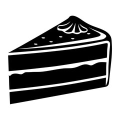 Delicious slice of cake with frosting and decorative topping illustration