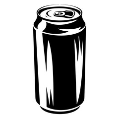 Black and White Soda Can Vector Illustration with a Modern Aesthetic