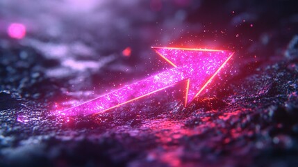 purple and pink arrow shooting through a luminous vortex, concept of future-forward branding, neon lighting with motion effects, tech glow theme