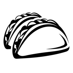 Two delicious monochrome tacos ready for fillings and toppings to eat