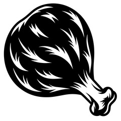 Monochrome artichoke vector illustration showing detail and intricate design elements