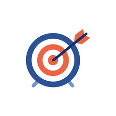 archery icon Target with Arrow Hit in Center  