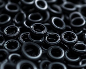 Collection of Black Circular Rings