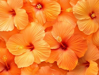 Collection of Orange Hibiscus Blossoms
