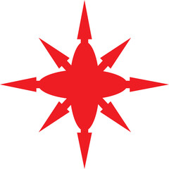 red star on white background