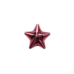 Fototapeta premium shiny red star shaped ornament with reflective surface, perfect for festive decorations or gift wrapping. Its metallic finish adds touch of elegance and holiday cheer