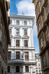 Walking in spring Vienna, city centre with beautiful buildings and streets, cityscape, Austrian capital in springtime