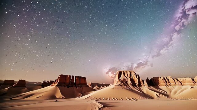 Desert with Milky Way Galaxy