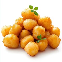 Crispy, golden tater tots perfect for snacking or sides. Their fluffy interior and crunchy exterior make them a hit