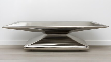 Modern Polished Metal Coffee Table Design, Geometric Center Table,  Luxury Home Decor
