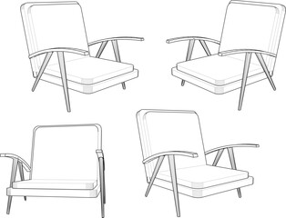 sketch vector illustration design image chair sofa old classic vintage ethnic  