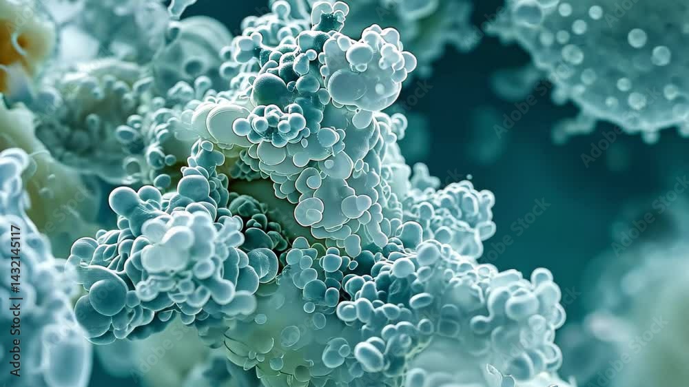 Poster explore vibrant microscopic structures with detailed textures and forms captured in stunning 4k reso