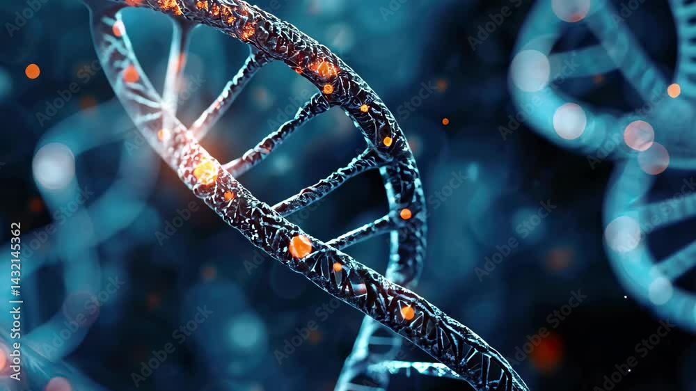 Aufkleber Exploring the intricacies of DNA structure and function in stunning 4k resolution with vibrant colors and intricate details