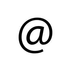 Fototapeta premium At symbol icon. Vector email mark. Black typographic character. Internet communication.