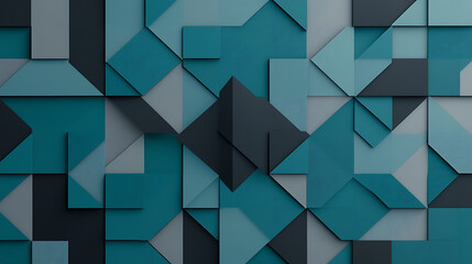 Fototapeta premium Abstract Geometric Star Pattern Teal Grey and Black