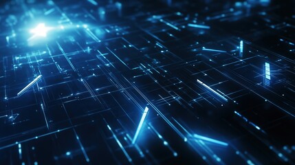 Obraz premium Futuristic Tech Grid Arrows