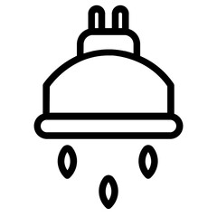 Bathtub Shower Water Line Icon