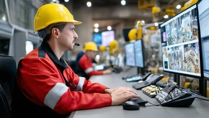 A smiling woman works safely as an industrial worker in the factory warehouse industry - Powered by Adobe
