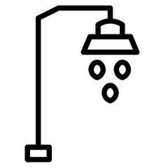 Shower Wash Water Line Icon