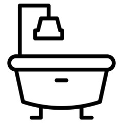 Shower Wash Water Line Icon