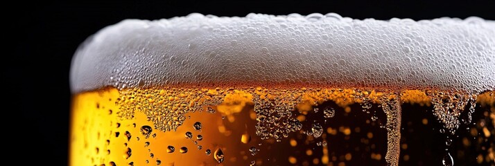 delicious beer in frosty glasses