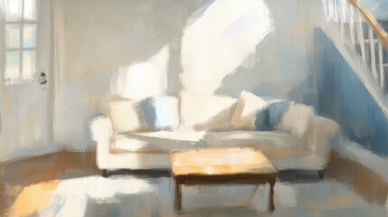 Sunlight streams through a cozy interior living room.