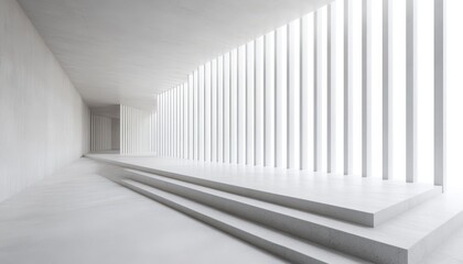 Fototapeta premium Minimalist white architectural space