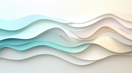Obraz premium Abstract paper waves in soft, gentle colors.