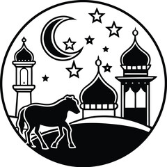 Eid ul adha silhouette vector designs 2