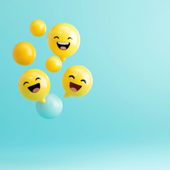 Fototapeta premium Dynamic emoji communication fun filled online interaction in a vibrant digital space engaging viewpoint for creative expression