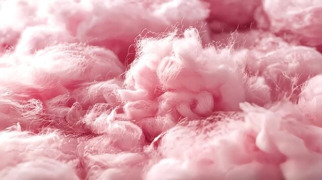 pink cotton, fine cotton close-up on white background