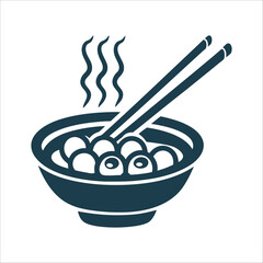 Steaming Tangyuan for Winter Solstice Festival Winter Solstice Bowl of steaming tangyuan glutinous rice balls with chopsticks resting on top