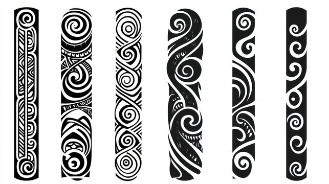 Polynesian Tattoo Designs Wave patterns, swirls, and geometric shapes for body art inspiration