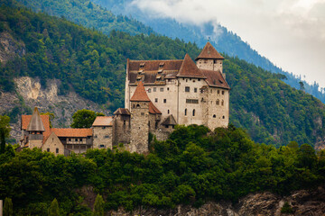 Fototapeta premium View of Germany Gutenberg Castle in Balzers, Liechtenstein