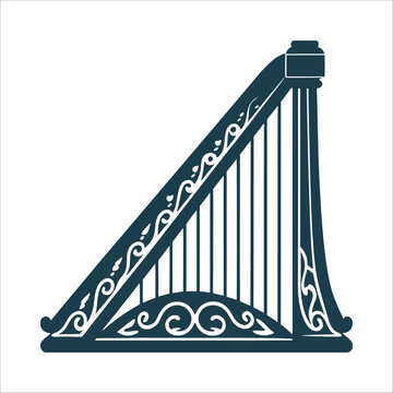 recommend clip art: Elegant David's Harp Vector Illustration - David’s Harp – Triangular harp with vertical strings