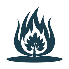 Minimalist Burning Bush Vector Illustration