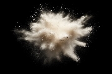 Powder explosion on black background