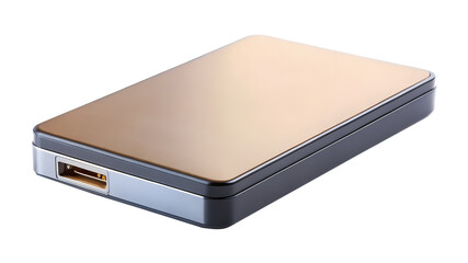 Fototapeta premium Elegant Gold Portable Charger Power Bank Device for Electronic Devices