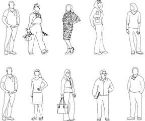 vector sketch illustration silhouette design of various human activities with their work as a complement to the image  