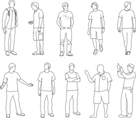 vector sketch illustration silhouette design image ornament decoration human with various activities in a relaxing pose   