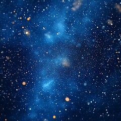 Fototapeta premium Deep blue nebula with scattered stars and cosmic dust