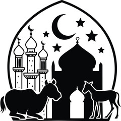 Eid ul adha silhouette vector designs 13