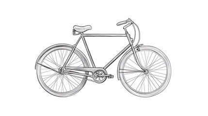 A bicycle with a black seat and a black handlebar