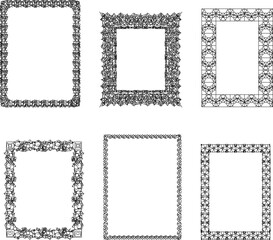 vector sketch illustration silhouette modern abstract frame design for photo and painting